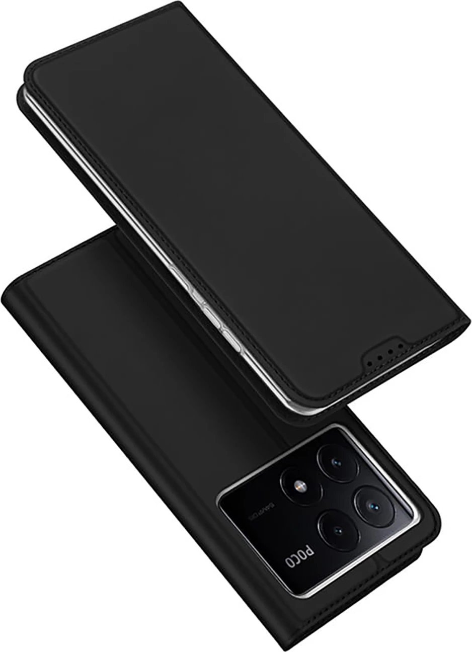 Mbështjellës Dux Ducis Skin Pro për Xiaomi Poco X6 Pro 5G/Redmi K70E, me kapak, xhep për kartela, e zezë