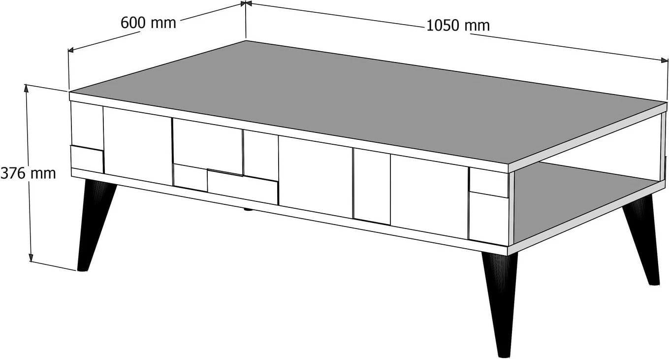 Tavolinë kafeje Hanah Home, Madrid, e bardhë-dru arre