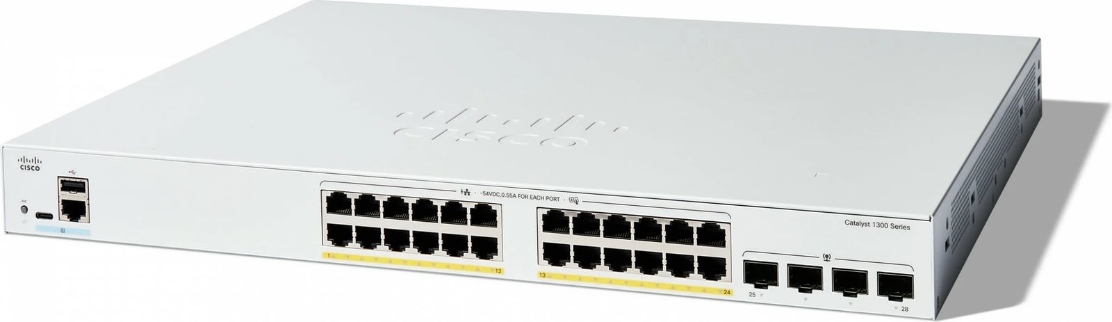 Switch Cisco Catalyst 1300-24FP-4G, 24 porta GE, PoE, 4x1GE SFP, Managed