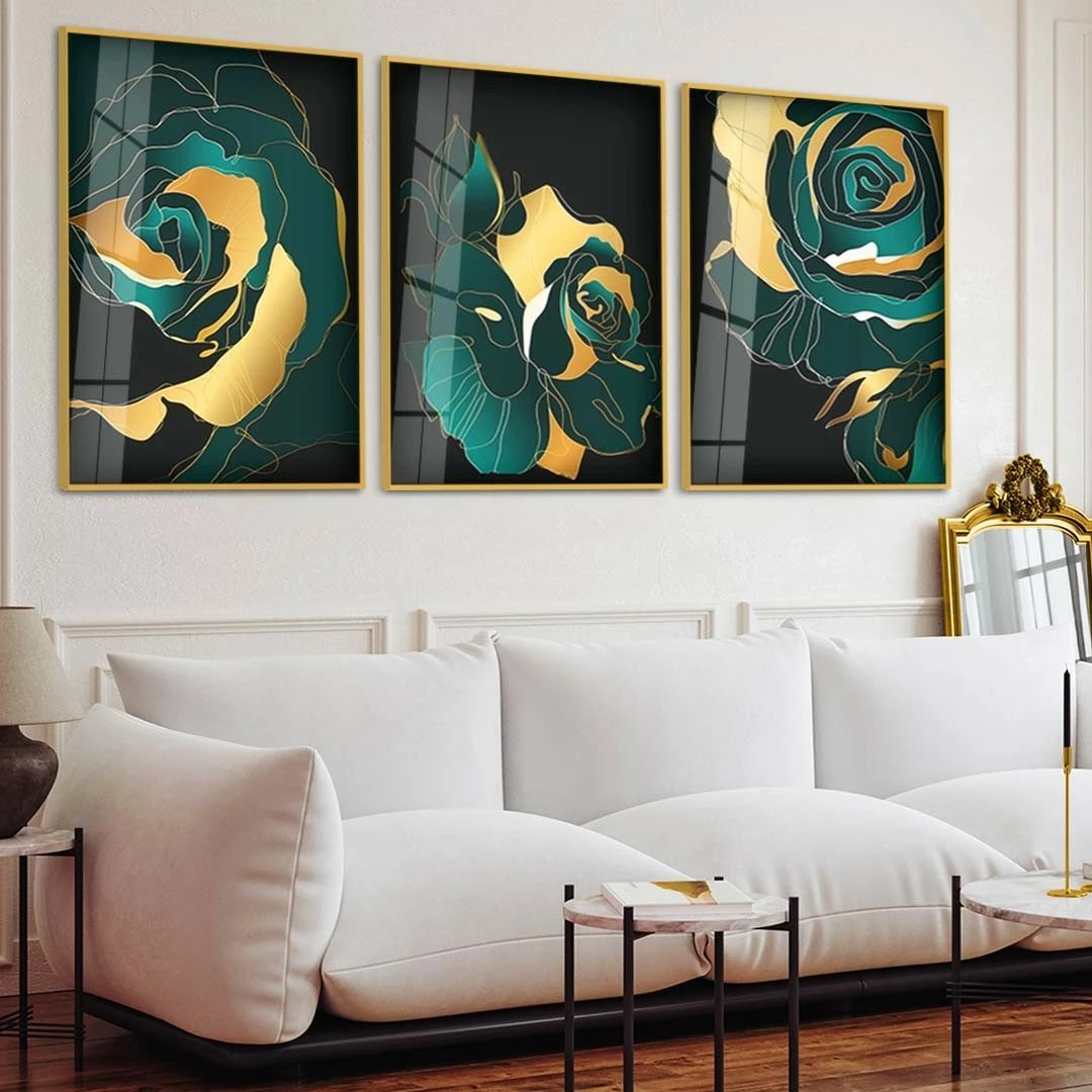 Pikturë dekorative prej xhami të temperuar, Wallity, Huhu390, shumëngjyrëshe, 50x70cm (3 copë)