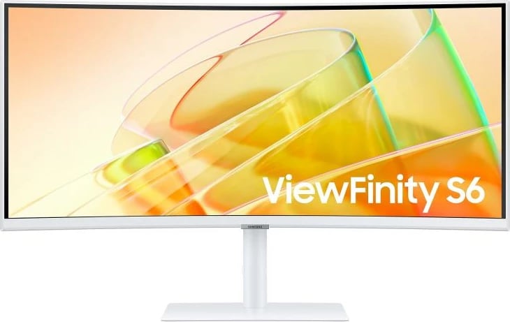 Monitor Samsung ViewFinity S6 S34C650TAU (LS34C650TAUXEN) 34" Ultra‑WQHD 21:9 1000R 100 Hz HDR10 AMD FreeSync Thunderbolt 4 bardhë