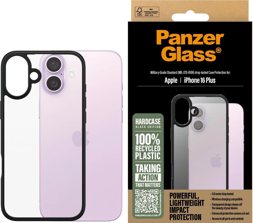 Mbështjellës PanzerGlass HardCase iPhone 16 Plus transparent