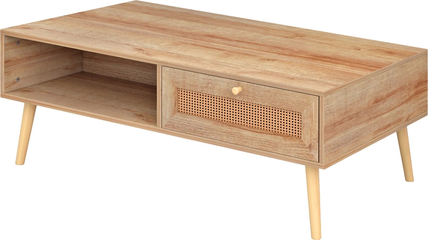 Tavolinë kafeje COLM melaminë rattan FH9224.11 ngjyrë natyrale 110x59x39,5Hcm