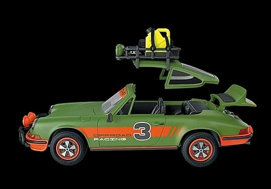 Set lodrash Playmobil Porsche 911 Carrera RS 2.7 Offroad, 47 pjesë, Jeshile/Portokalli