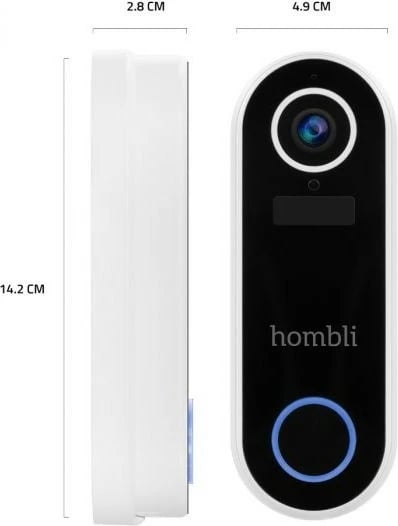 Zile e mençur Hombli, Smart Doorbell Pack, e zezë, e bardhë Zile e mençur Hombli, Smart Doorbell Pack, e zezë, e bardhë