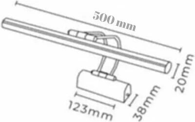 Llambë muri Opviq, Flüt, 50 cm, LED, krom