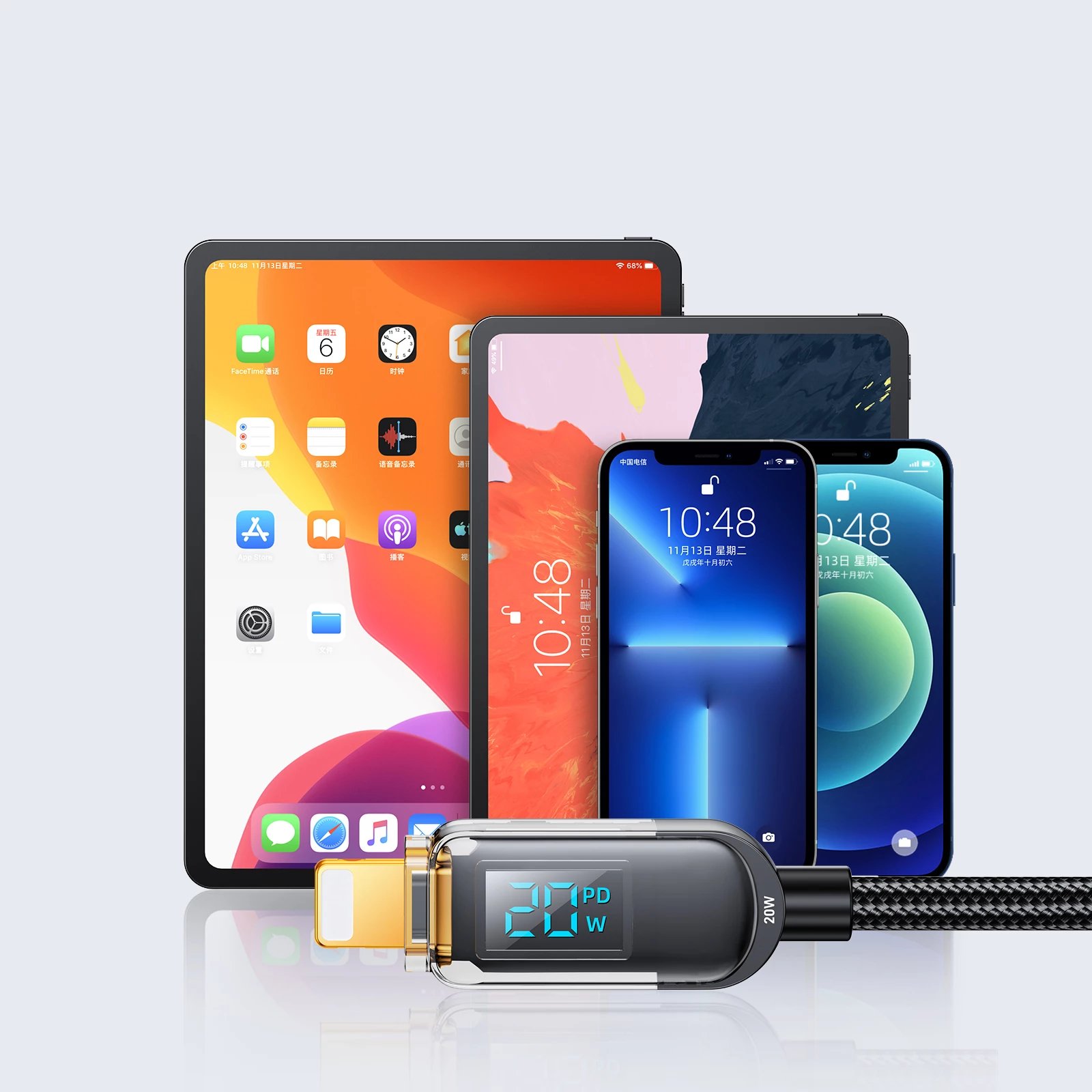 Kabllo Joyroom A4 S-CL020A4 USB-C në Lightning me ekran LED, 1.2m, 20W, e zezë
