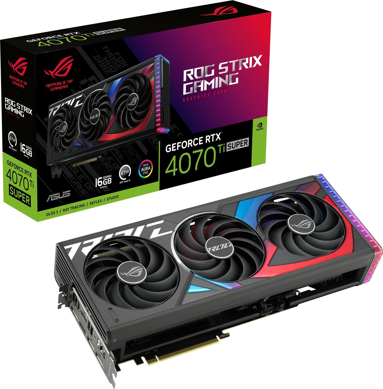 Kartelë grafike ASUS ROG STRIX-RTX4070TIS-16G-GAMING, GeForce RTX 4070 Ti SUPER, 16 GB, GDDR6X, PCI Express 4.0 Kartelë grafike ASUS ROG STRIX-RTX4070TIS-16G-GAMING, GeForce RTX 4070 Ti SUPER, 16 GB, GDDR6X, PCI Express 4.0