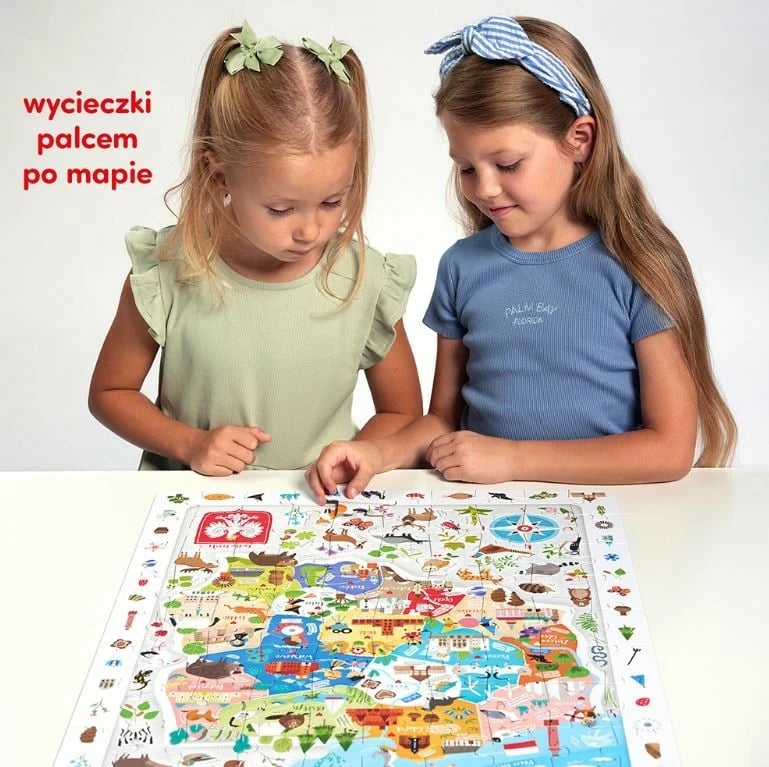 Puzzle edukativ CzuCzu, Mapa e Polonisë, 100 pjesë, me poster, 48x68cm