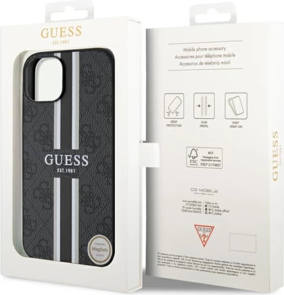Mbështjellës Guess GUHMP14MP4RPSK për iPhone 14 Plus 6.7", MagSafe, i zi