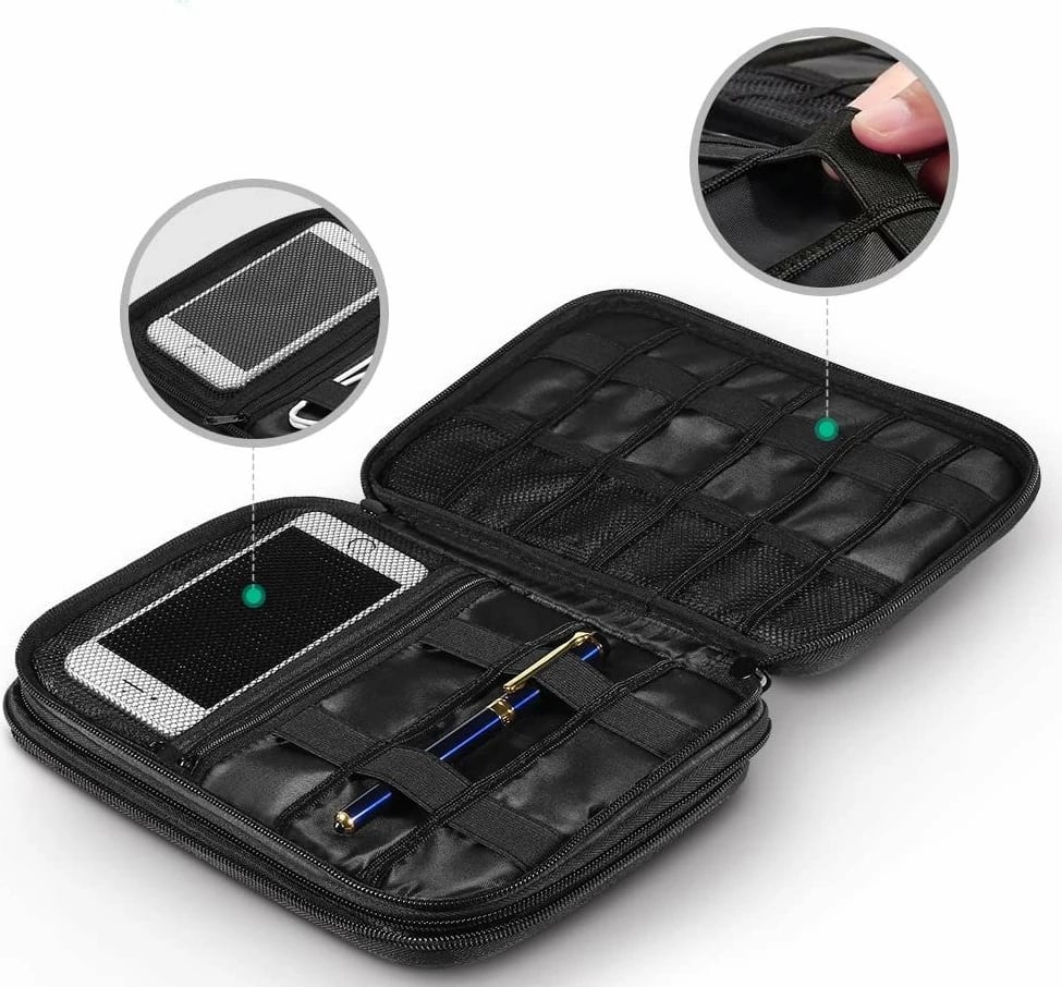 Kasë Ugreen për hard disqe, SSD, kabllo telefoni dhe aksesorë, 24.5 x 17.5 x 5 cm, Gri