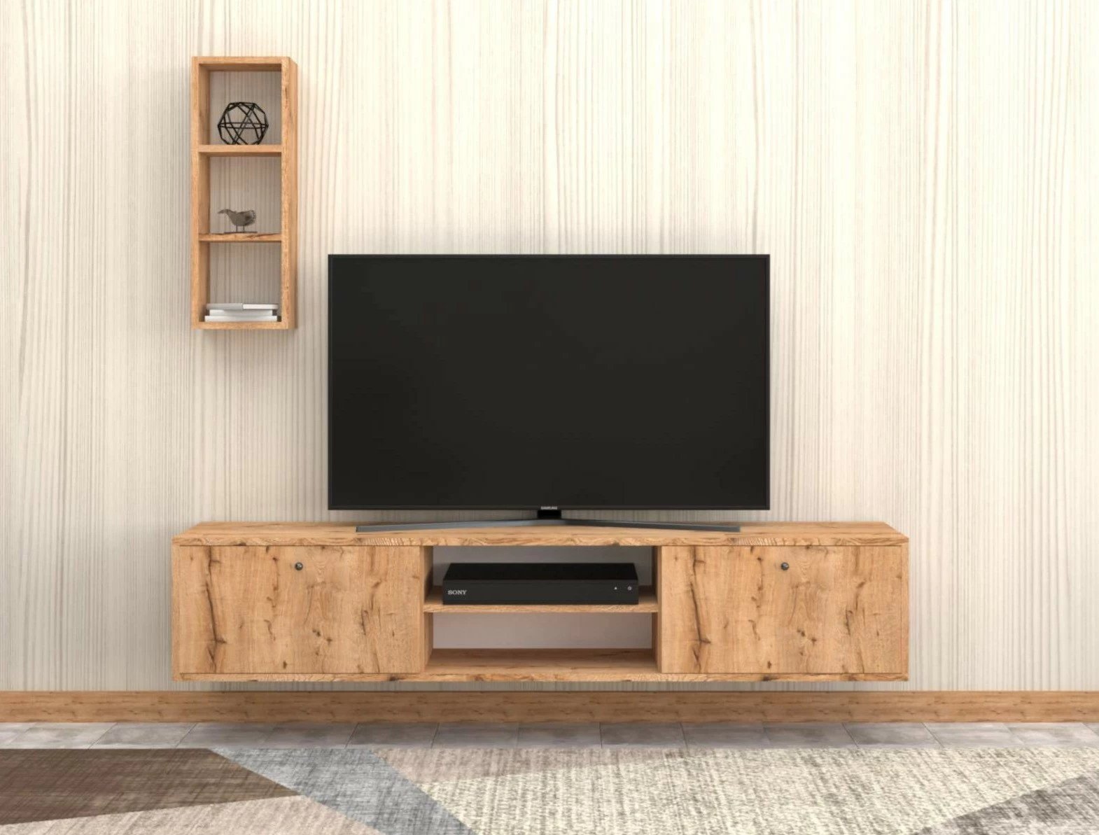 Komodë TV Hanah Home, Aurora, ngjyrë lisi Sapphire Oak