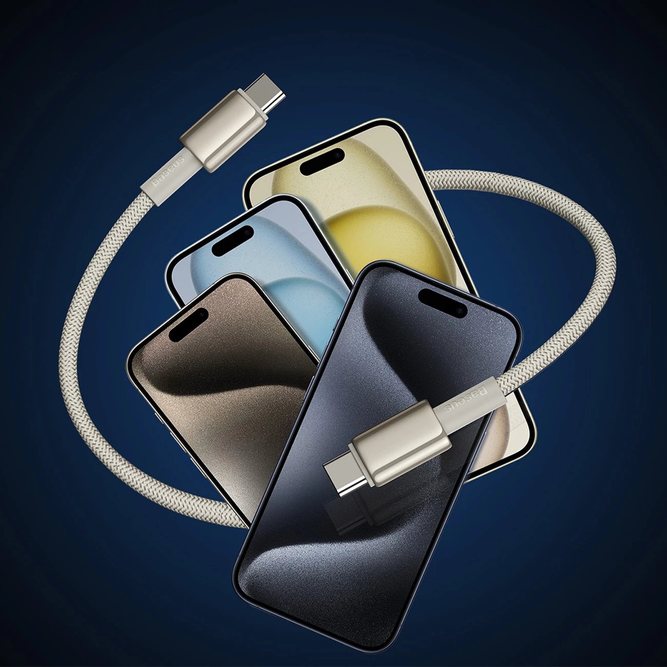 Kabllo USB-C në USB-C Baseus Tungsten Gold, 1m, 100W, Ari