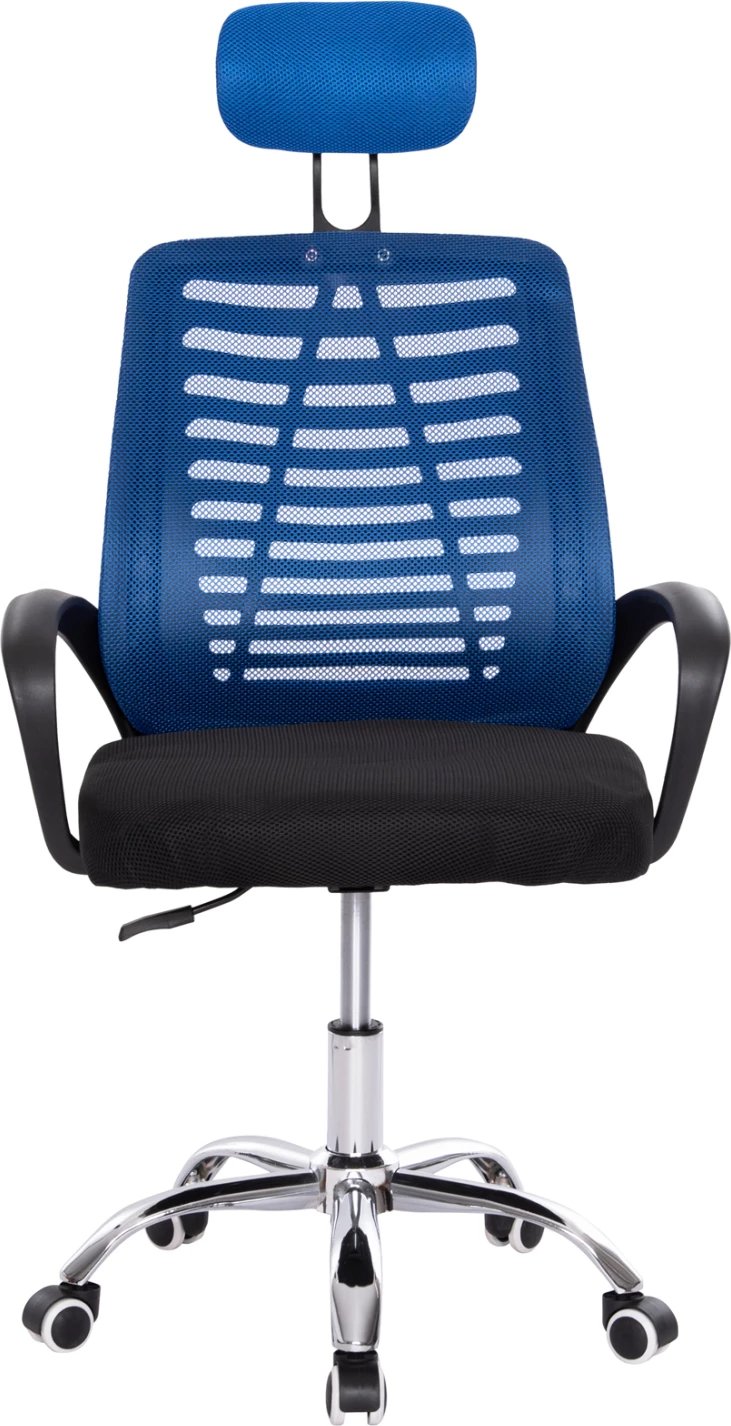 Karrige zyre TRAIL2 FH1193.36, ngjyrë blu dhe e zezë, pëlhurë rrjetë-krom, 61x61x116H cm.