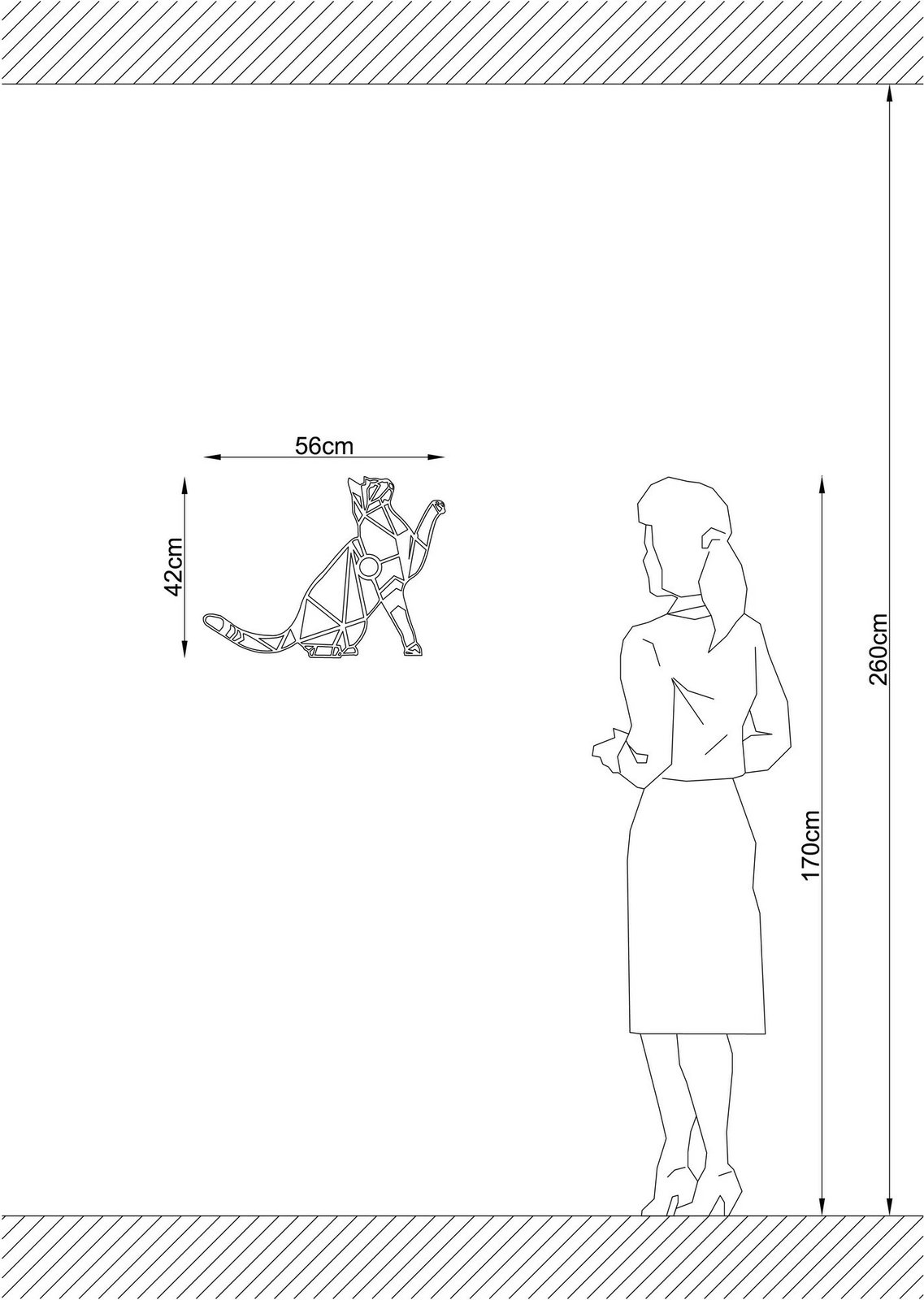 Llambë muri Opviq, model mace, ngjyrë e zezë, 56x12x42cm Llambë muri Opviq, model mace, ngjyrë e zezë, 56x12x42cm
