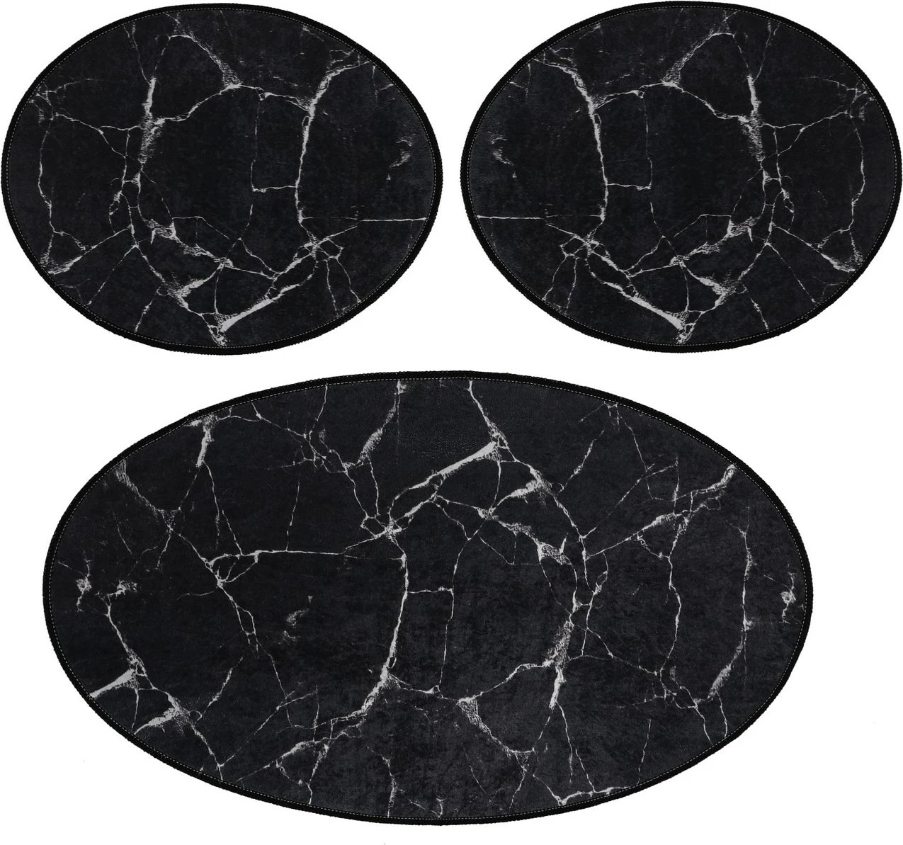 Set tapetash për banjo (3 copë), Mijölnir, mermer, e zezë