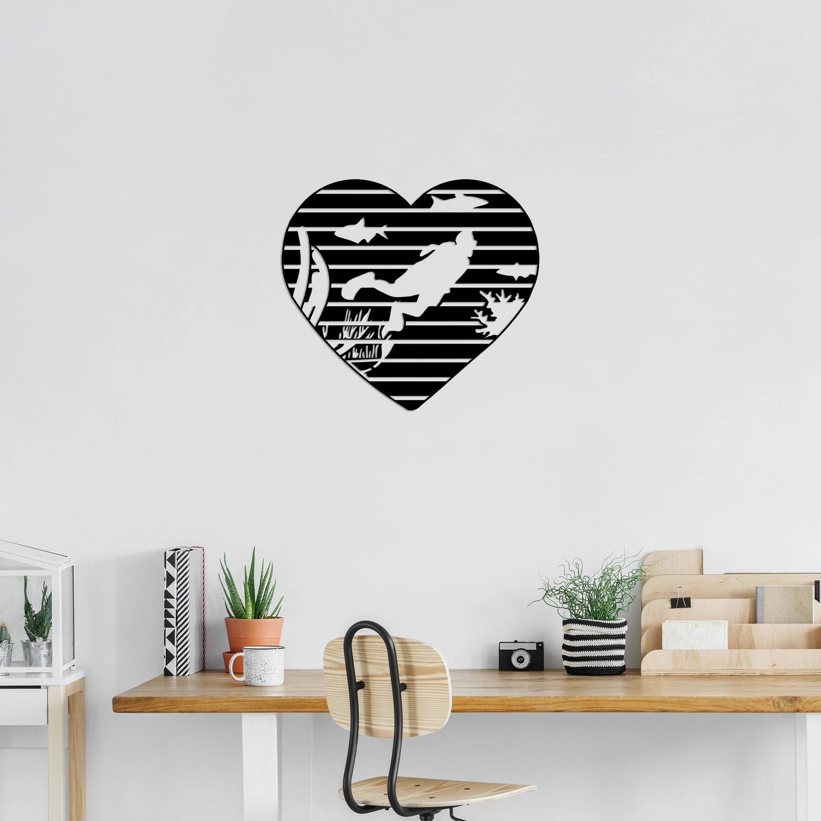 Aksesor dekorativ metalik për mur, Wallity, Diver - 445