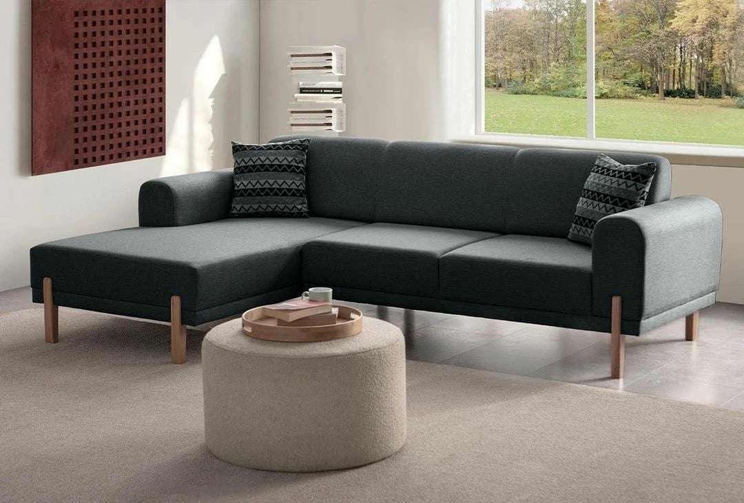 Kënd-sofë krevati Atelier del Sofa, mocha relax majtas, anthracite