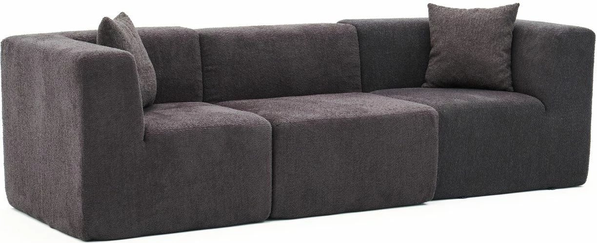 Divan treshe Atelier del Sofa, ngjyrë antracit, 3 pjesë