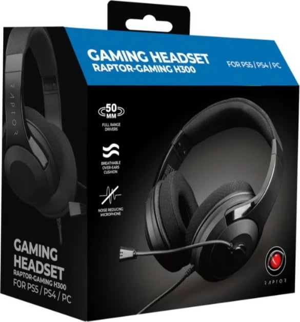 Kufje gaming Raptor H300, stereo, me mikrofon, e zezë