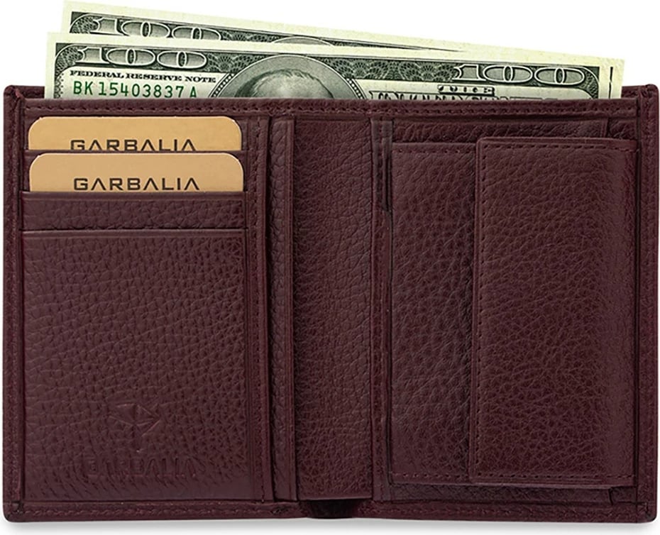 Portofol për burra, ngjyrë e kuqe Claret, Zoozie Bags Denver