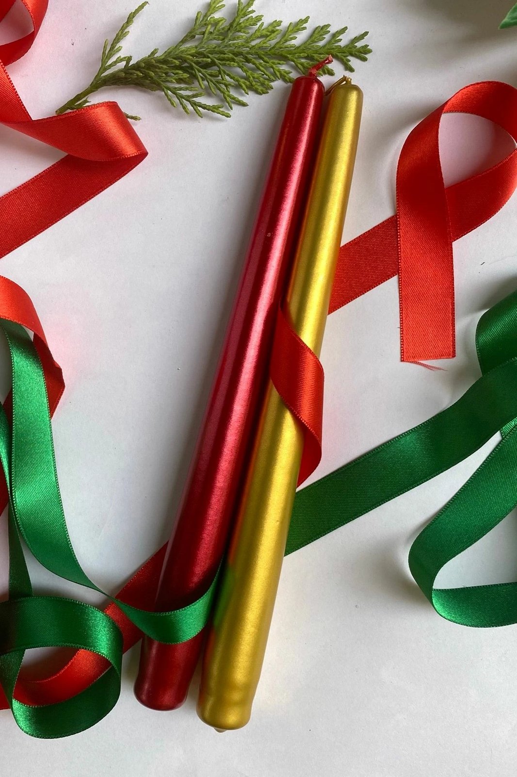 Set qirinjsh (2 copë), Evila Originals, Premium Christmas 2, ngjyrë ari dhe e kuqe