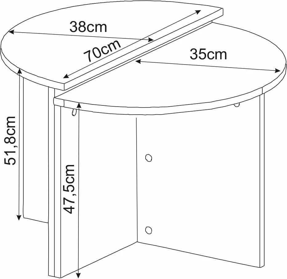 Set tavolinash kafeje Skye Decor, ngjyrë travertin, Dolunay
