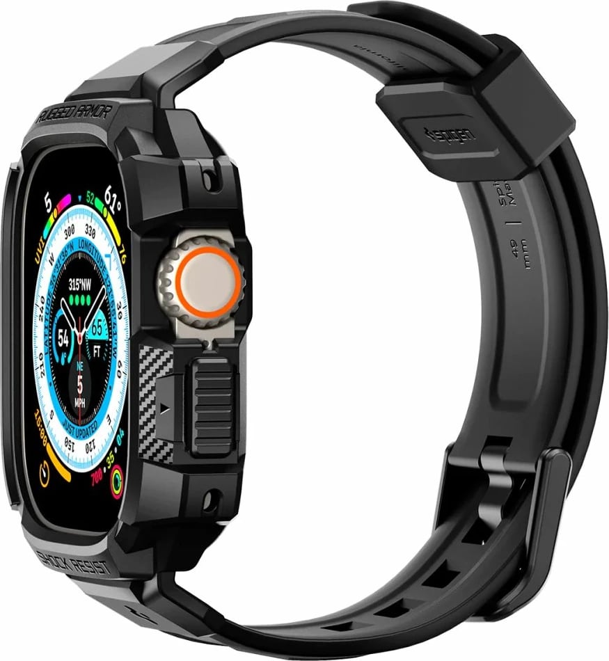 Mbështjellës Spigen Rugged Armor Pro për Apple Watch Ultra 49mm, i zi