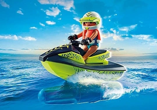 Set lodrash Playmobil Action Heroes 71464, varkë zjarrfikësash me jet ski, 52 pjesë