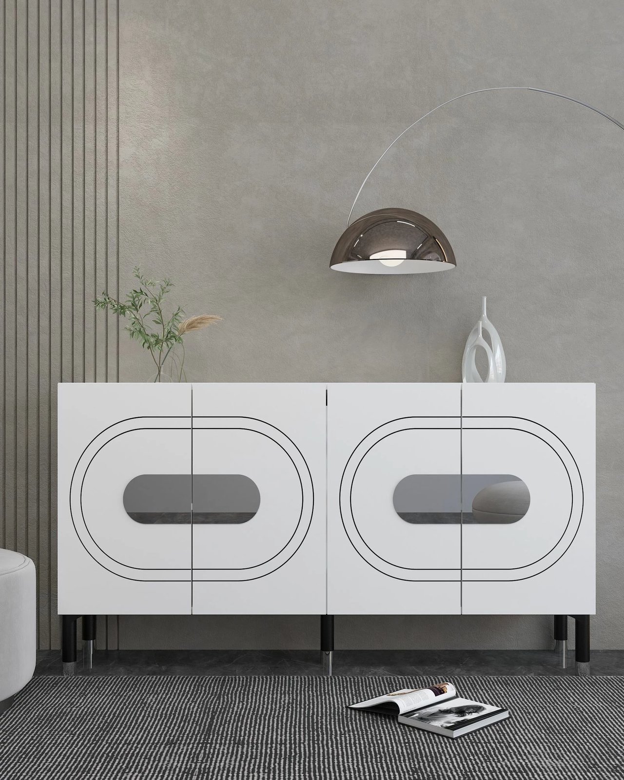 Konsol Skye Decor, Demet, e bardhë, argjend