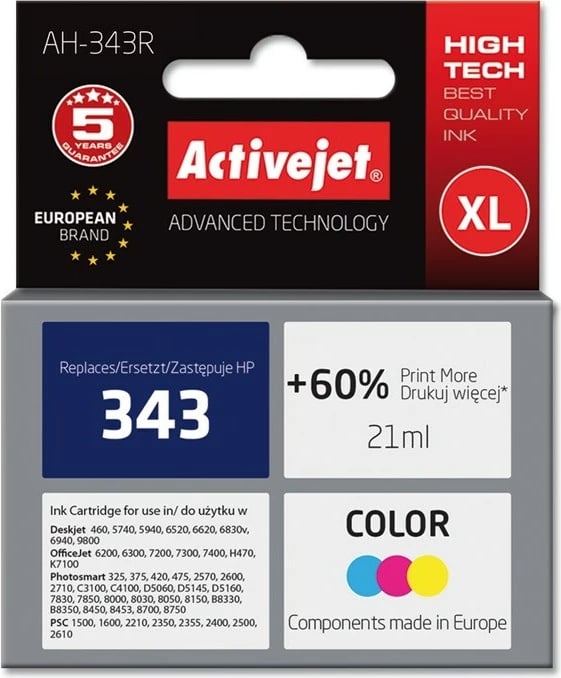 Ngjyrë zëvendësuese Activejet AH-343R për printer HP, 35ml