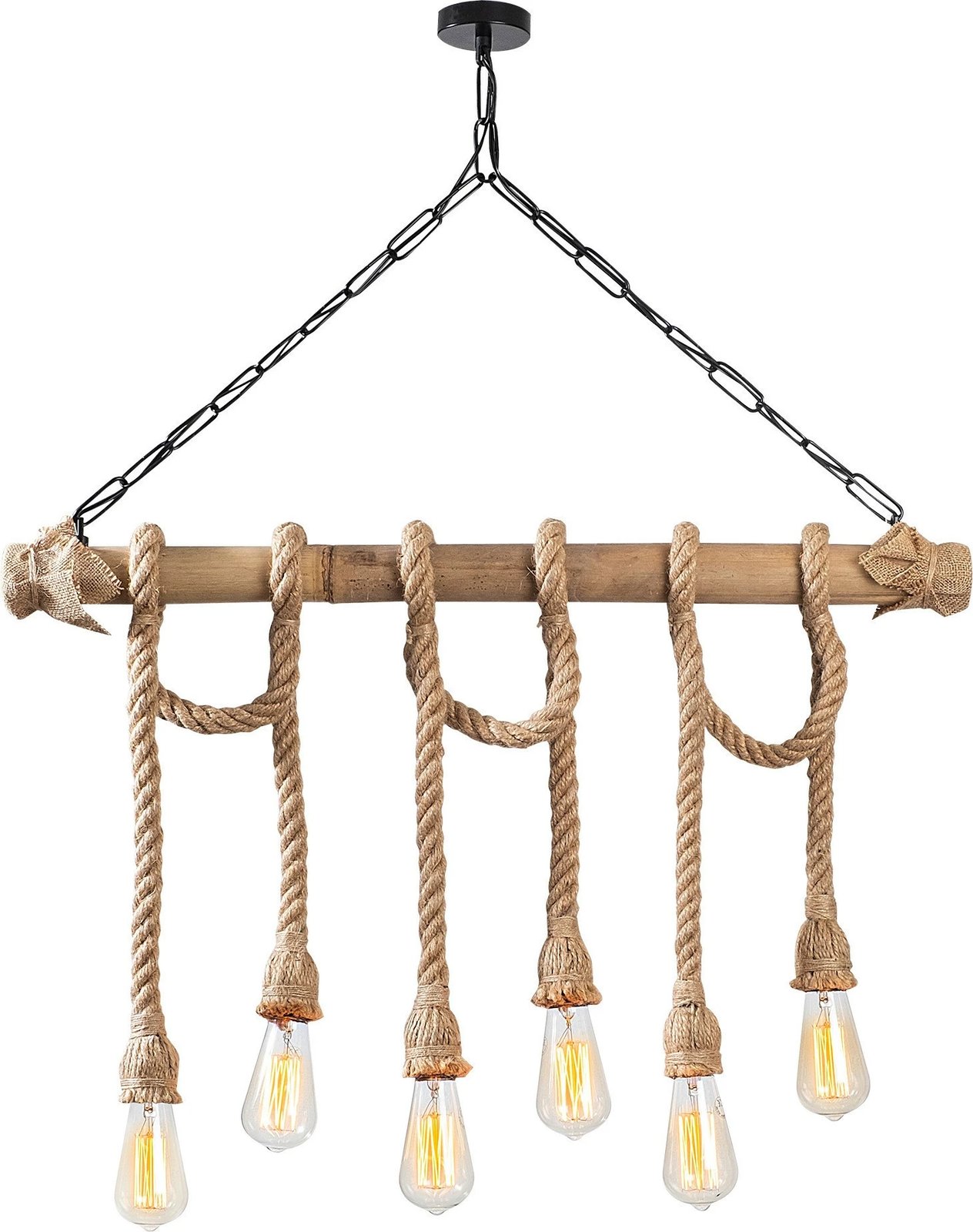 Llambë tavani prej druri, Erebos - 113-AV, ngjyrë e zezë dhe dru