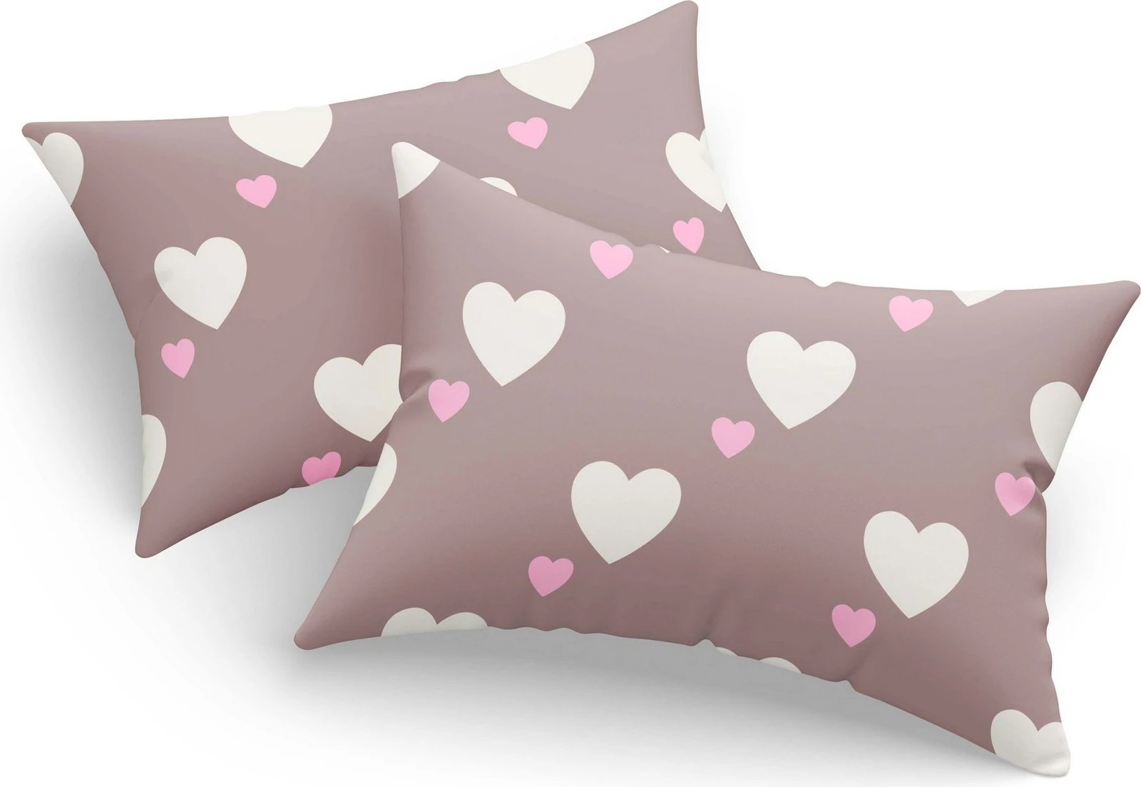 Set këllëfësh jastëku (2 copë), L'essentiel, zemra, ngjyrë rozë e zbehtë