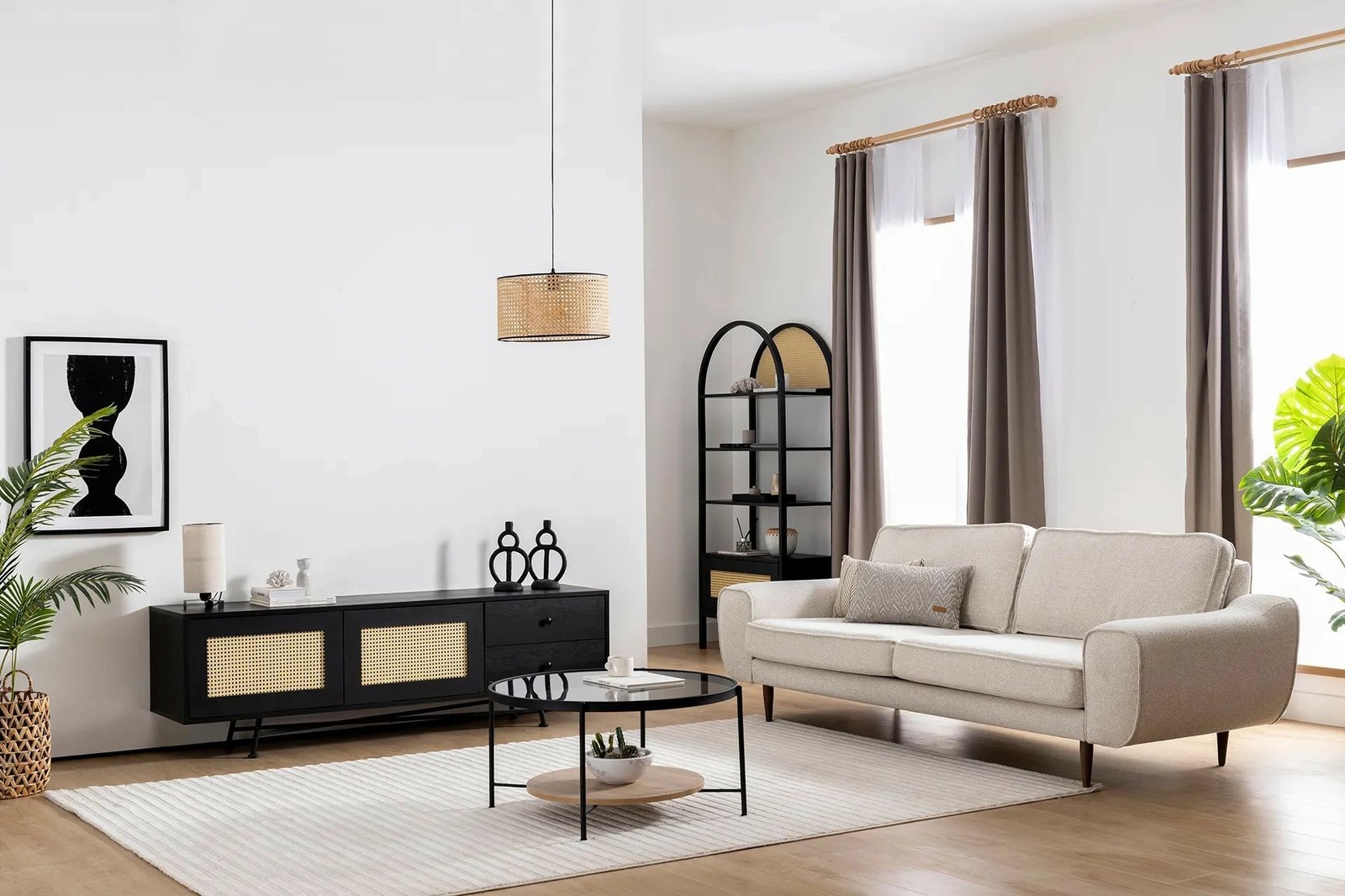 Komodë TV Skye Decor, Nala 180, e zezë