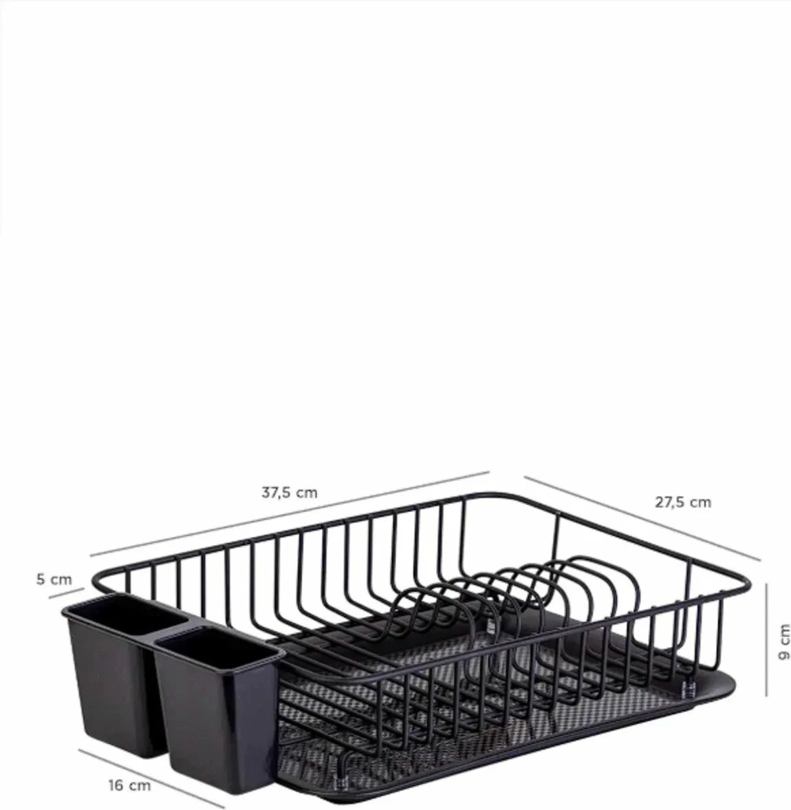 Raft për enë, metalik, ngjyrë e zezë, Hermia Concept, WK001-B, 27.5x37x9cm