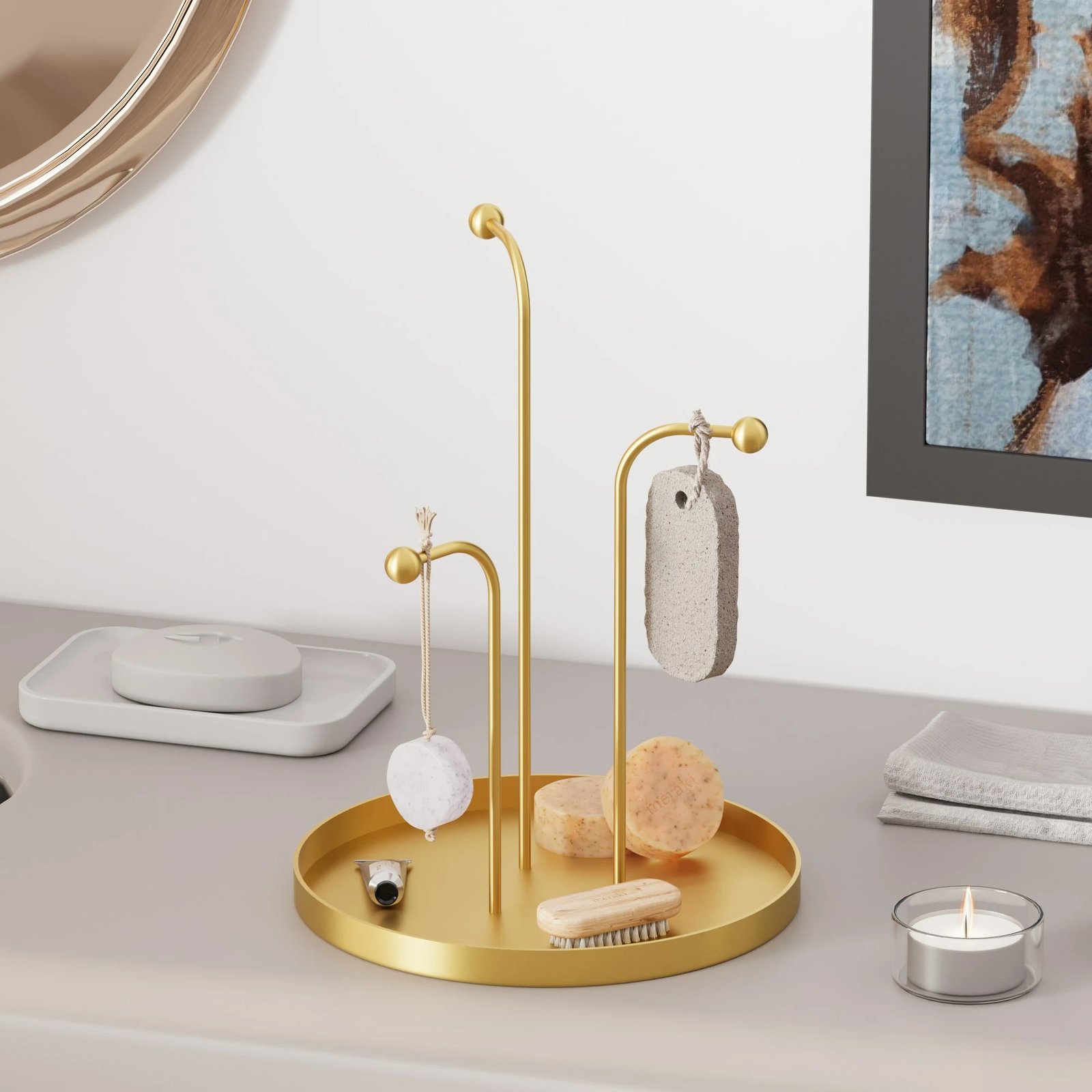 Aksesor dekorativ metalik, dizajn Aberto, Leros-B, ngjyrë ari