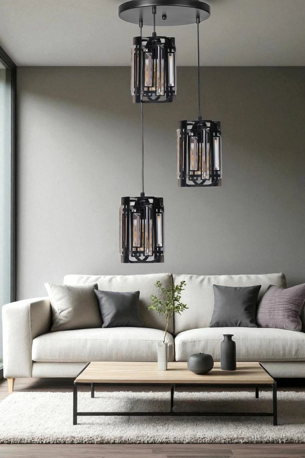 Llambë tavani Opviq, e zezë, 3 copa, 9044-3