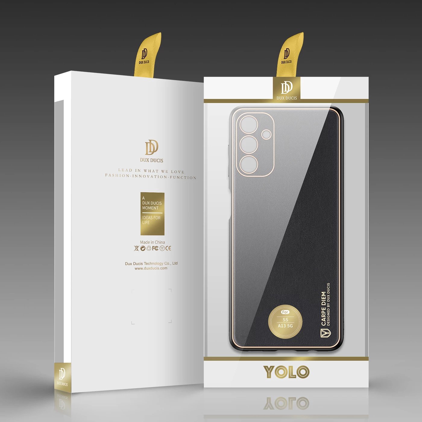 Mbështjellës Dux Ducis Yolo për Samsung Galaxy A13 5G, lëkurë ekologjike, i zi