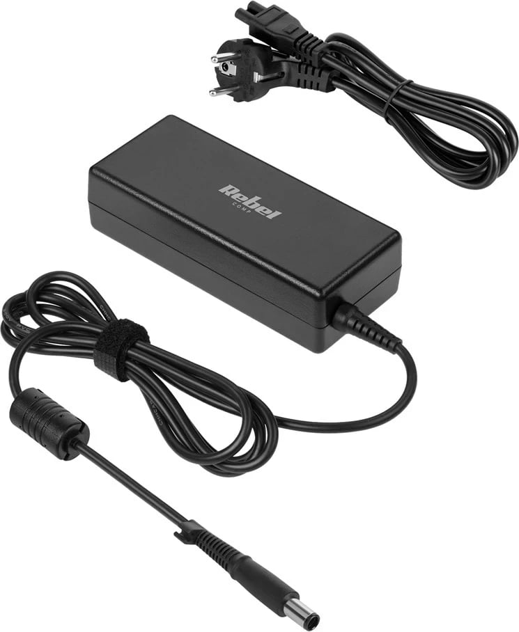Adapter rryme për laptop Rebel KOM0781-1, 90W, 19V, 4.62A, 7.4x5.0x12 mm, zi
