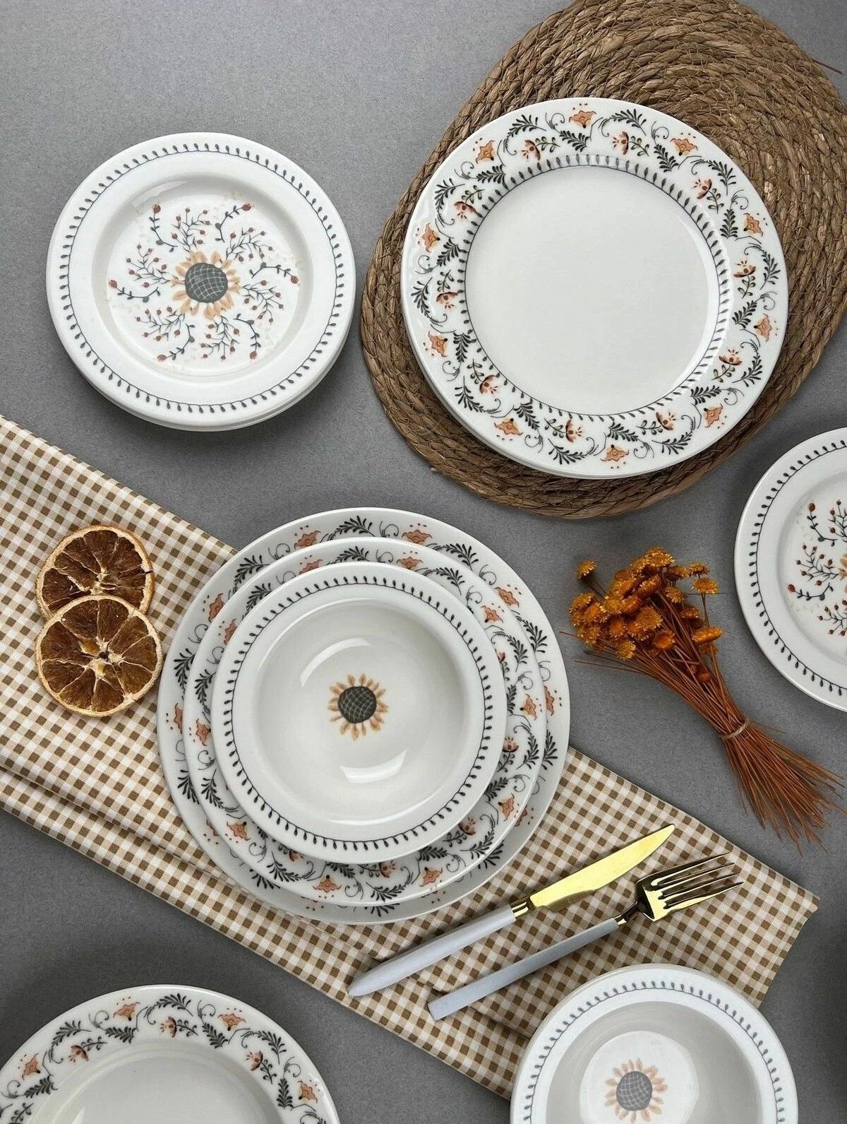 Set enësh për drekë (24 copë), Hermia Concept, Sunflower 24