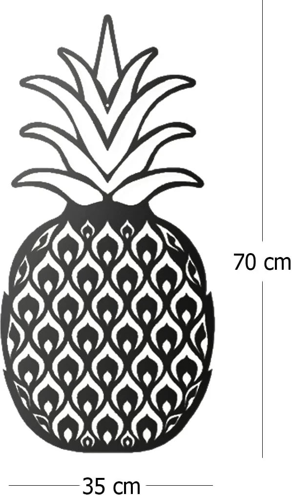 Aksesor dekorativ muri prej metali, ananas, Wallity