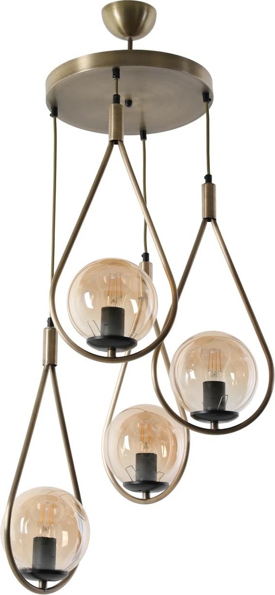 Llambë tavani Opviq Damla, 4 llampa, bakër, tepsi