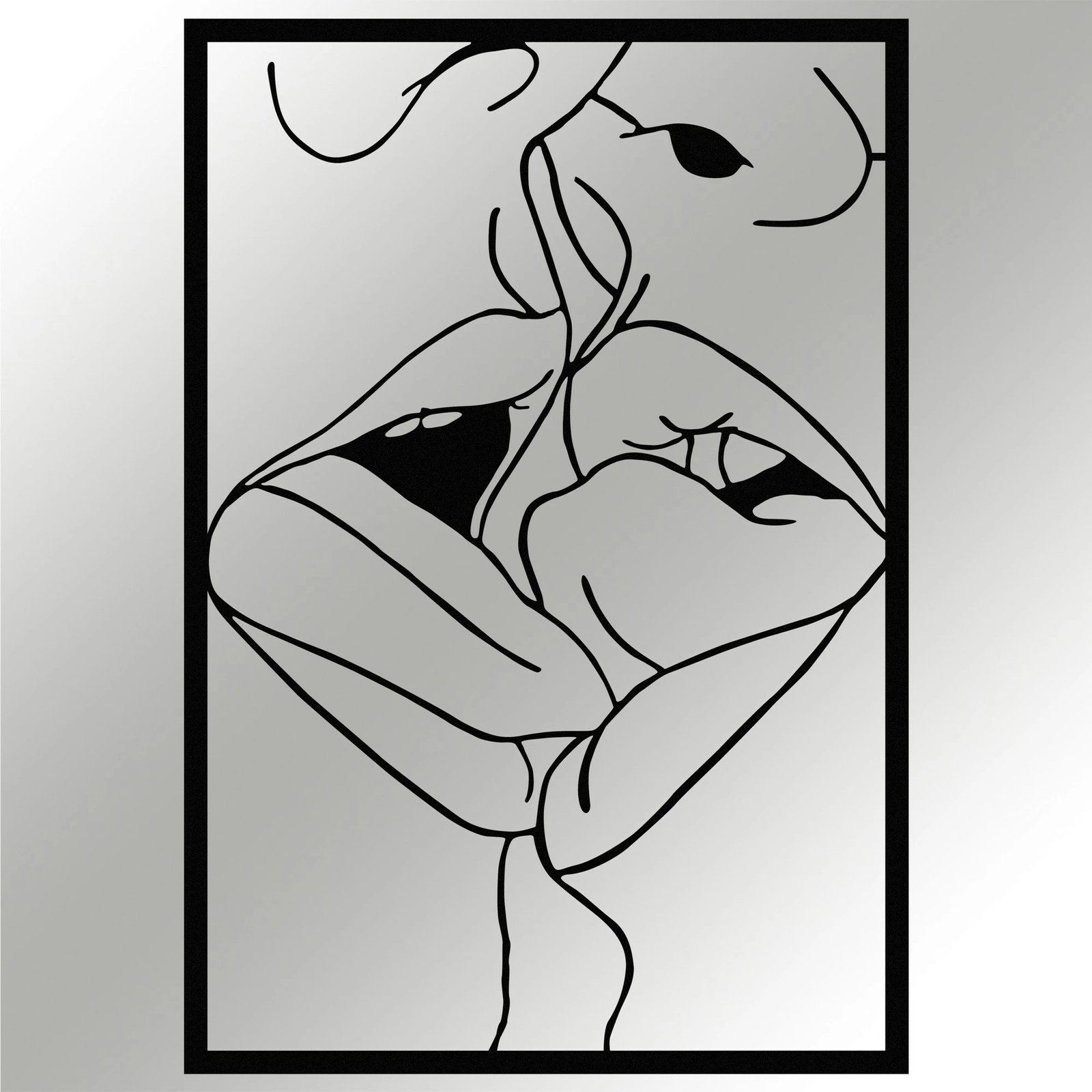 Aksesor dekorativ metalik për mur, Wallity, Kiss Me 2