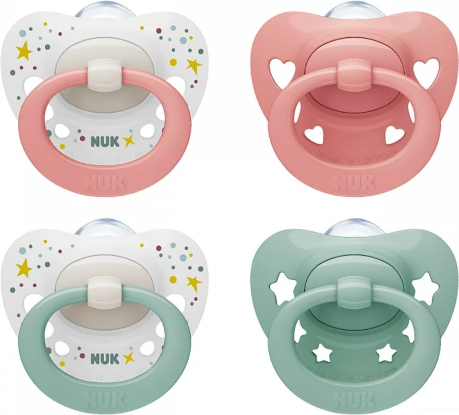 Cicë qetësuese, NUK, Signature Size 1, 0-6 muaj, silikon, jeshile