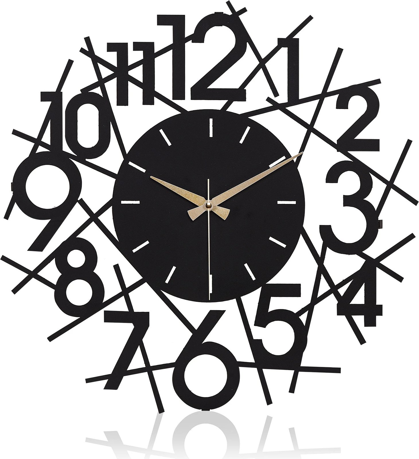 Orë muri dekorative metalike, Wallity Lineal, e zezë, 41cm