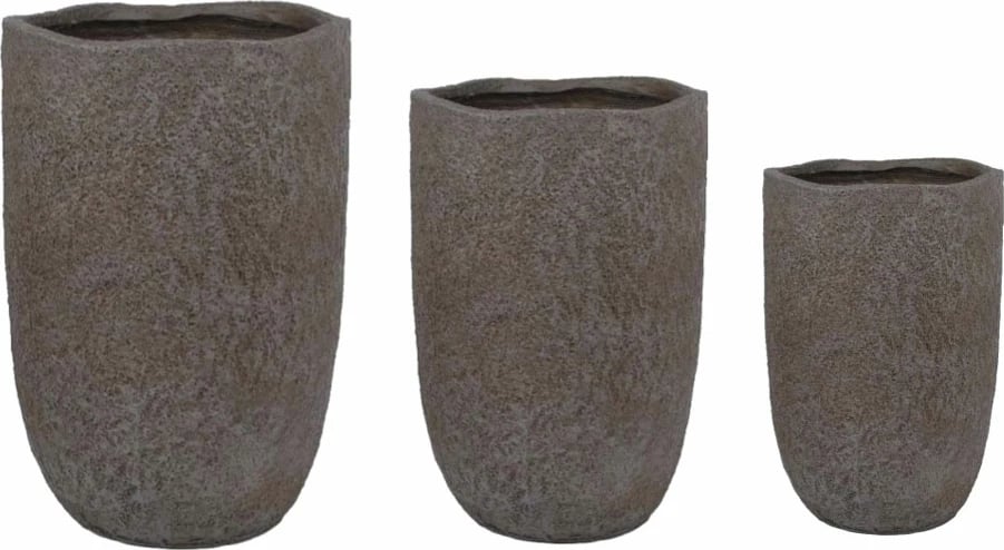 Set vazo SOLIN, 3 copë, ngjyrë gri e errët, 44x44x66.5cm