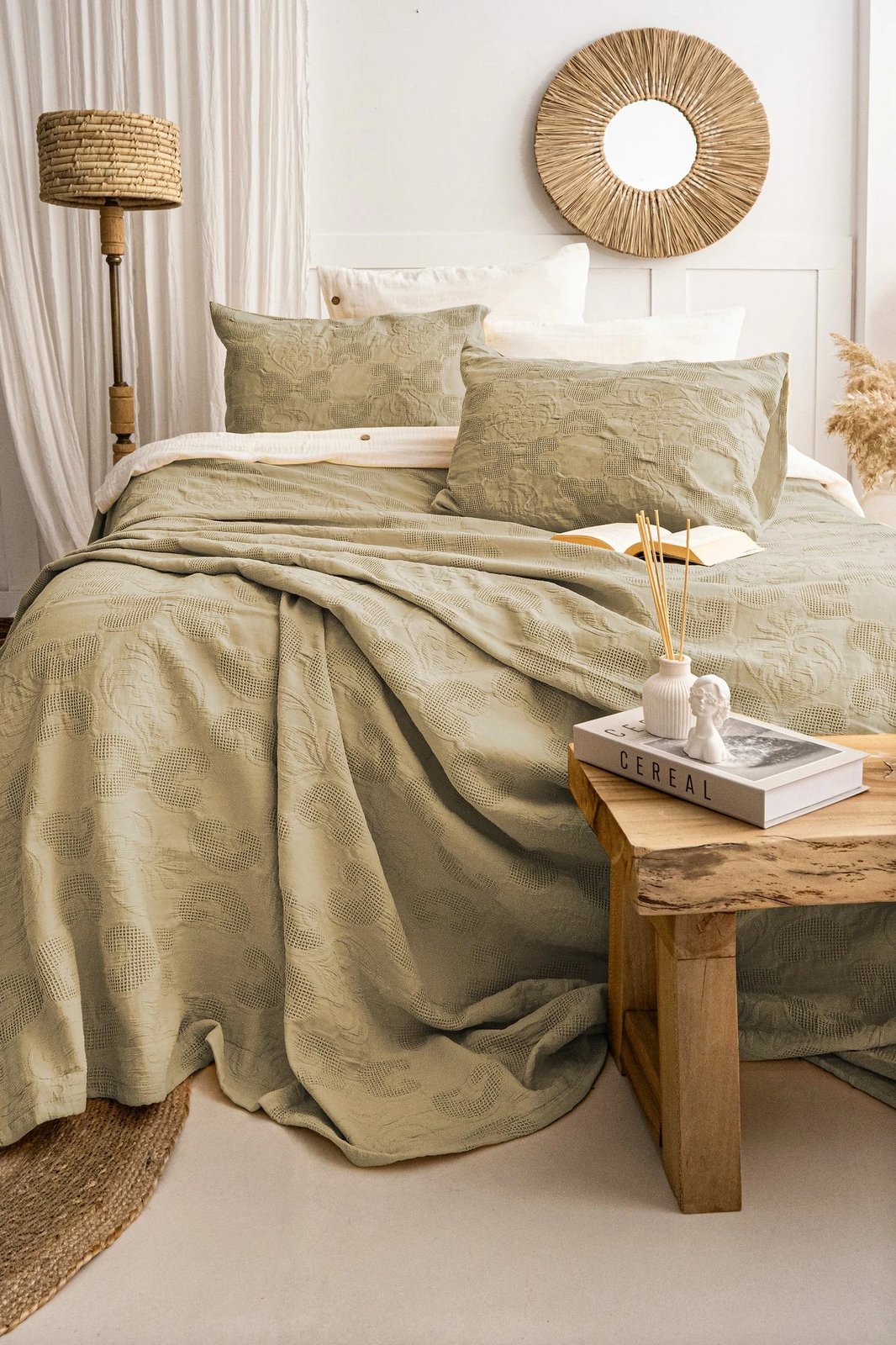 Set mbulesë krevati dopio, Italo, ngjyrë kaki