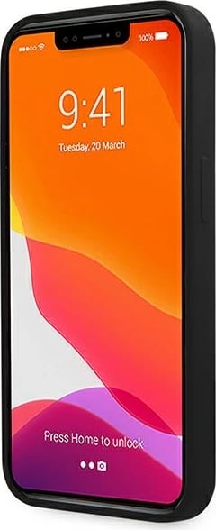 Mbështjellës Guess GUHMP13XLSLMGBK për iPhone 13 Pro Max 6.7", silikon, MagSafe, zi