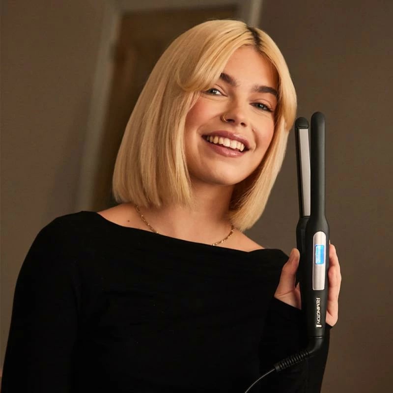 Drejtues flokësh, Remington, S5515, pllaka ekstra të ngushta, 9 nivele 150-230°C, ngrohje 15s, e zezë