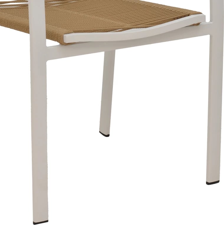 Karrige me krahë, alumini, tekstileni, ngjyrë natyrale, 57x63x83cm